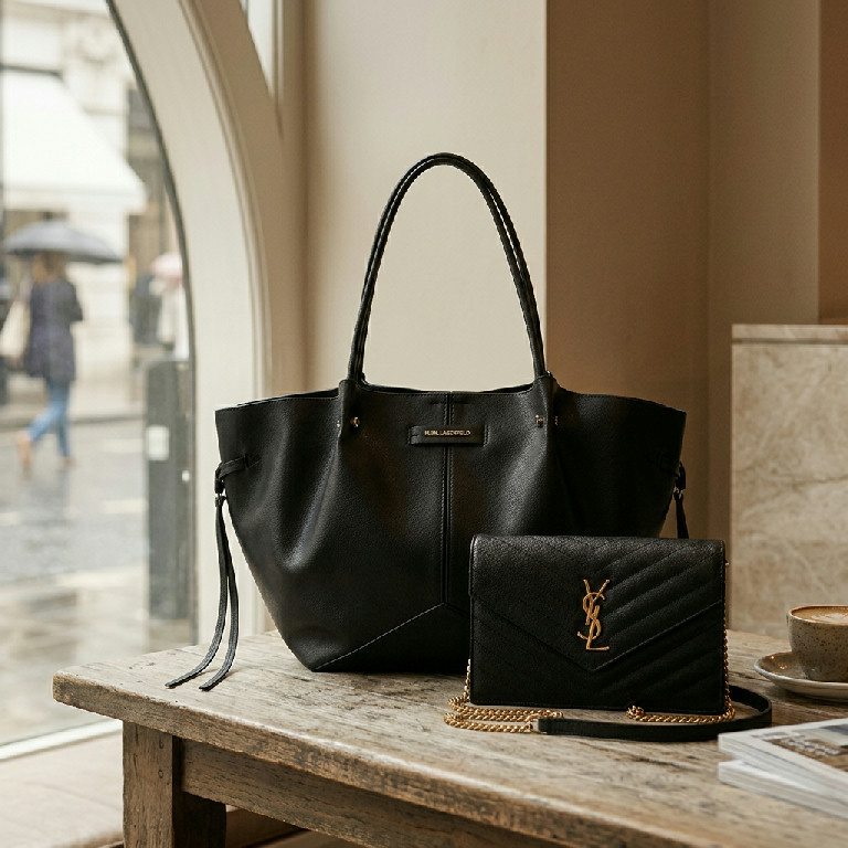 Saint Laurent Chevron, Lagerfeld Tote & Vouchers